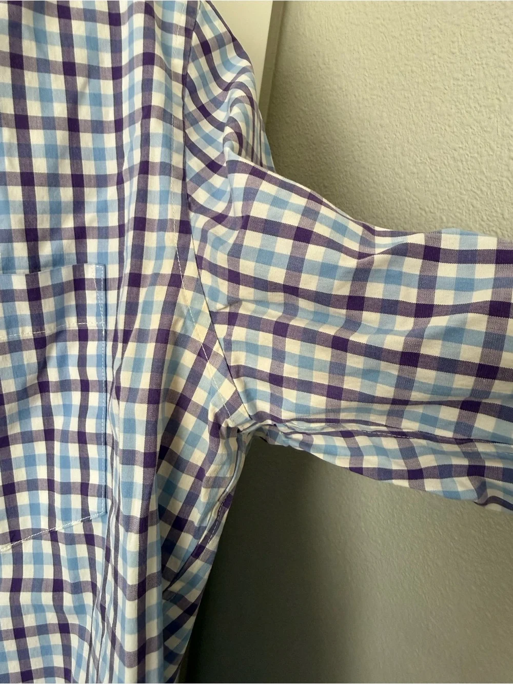 J. Crew Blue and White Plaid Button-Down Shirt